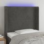 Dunkelgraues Samtkopfteil mit LED 103x16x118/128 cm von vidaXL, Kopf- und Fußteile - Ref: Foro24-3123951, Preis: 77,02 €, Rab...