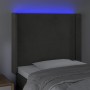 Dunkelgraues Samtkopfteil mit LED 103x16x118/128 cm von vidaXL, Kopf- und Fußteile - Ref: Foro24-3123951, Preis: 77,02 €, Rab...