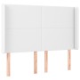 Headboard with LED white synthetic leather 147x16x118/128 cm by vidaXL, Headboards and footboards - Ref: Foro24-3123859, Pric...