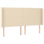 Cream fabric headboard with LED 163x16x118/128 cm by vidaXL, Headboards and footboards - Ref: Foro24-3123779, Price: 134,98 €...