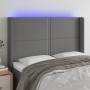 Dunkelgraues Stoffkopfteil mit LED 147x16x118/128 cm von vidaXL, Kopf- und Fußteile - Ref: Foro24-3123907, Preis: 119,06 €, R...