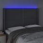 Cabecero con LED de tela gris oscuro 147x16x118/128 cm de vidaXL, Cabeceros y pies de cama - Ref: Foro24-3123907, Precio: 119...