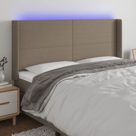 Cabecero con LED de tela gris taupe 203x16x118/128 cm de vidaXL, Cabeceros y pies de cama - Ref: Foro24-3123794, Precio: 145,...