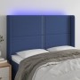 Cabecero con LED de tela azul 147x16x118/128 cm de vidaXL, Cabeceros y pies de cama - Ref: Foro24-3123912, Precio: 119,15 €, ...