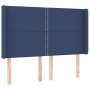 Blue fabric LED headboard 147x16x118/128 cm by vidaXL, Headboards and footboards - Ref: Foro24-3123912, Price: 139,99 €, Disc...