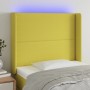 Green fabric headboard with LED 93x16x118/128 cm by vidaXL, Headboards and footboards - Ref: Foro24-3123897, Price: 75,50 €, ...