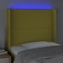 Green fabric headboard with LED 93x16x118/128 cm by vidaXL, Headboards and footboards - Ref: Foro24-3123897, Price: 75,50 €, ...