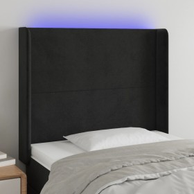 Black velvet headboard with LED 103x16x118/128 cm by vidaXL, Headboards and footboards - Ref: Foro24-3123812, Price: 94,99 €,...