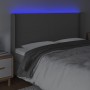 Headboard with LED gray synthetic leather 203x16x118/128 cm by vidaXL, Headboards and footboards - Ref: Foro24-3123880, Price...