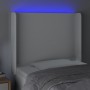 Headboard with LED white synthetic leather 93x16x118/128 cm by vidaXL, Headboards and footboards - Ref: Foro24-3123847, Price...