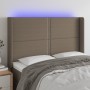 Headboard with LED in taupe gray fabric 147x16x118/128 cm by vidaXL, Headboards and footboards - Ref: Foro24-3123910, Price: ...