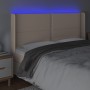 Cabecero con LED cuero sintético capuchino 203x16x118/128cm de vidaXL, Cabeceros y pies de cama - Ref: Foro24-3124021, Precio...