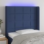 Kopfteil aus blauem Stoff mit LED 93x16x118/128 cm von vidaXL, Kopf- und Fußteile - Ref: Foro24-3124036, Preis: 83,22 €, Raba...