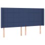 Cabecero con LED de tela azul 203x16x118/128 cm de vidaXL, Cabeceros y pies de cama - Ref: Foro24-3124076, Precio: 145,36 €, ...