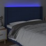 Blaues Stoffkopfteil mit LED 203x16x118/128 cm von vidaXL, Kopf- und Fußteile - Ref: Foro24-3124076, Preis: 145,25 €, Rabatt: %