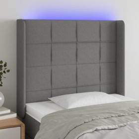 Dark gray fabric headboard with LED 93x16x118/128 cm by vidaXL, Headboards and footboards - Ref: Foro24-3124031, Price: 83,70...