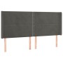 Dark gray velvet headboard with LED 203x16x118/128 cm by vidaXL, Headboards and footboards - Ref: Foro24-3123975, Price: 130,...