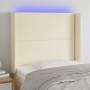 Cabecero con LED cuero sintético color crema 103x16x118/128 cm de vidaXL, Cabeceros y pies de cama - Ref: Foro24-3123994, Pre...