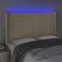 Kopfteil aus cremefarbenem Stoff mit LED 147x16x118/128 cm von vidaXL, Kopf- und Fußteile - Ref: Foro24-3124051, Preis: 126,6...