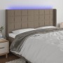 Cabecero con LED de tela gris taupe 183x16x118/128 cm de vidaXL, Cabeceros y pies de cama - Ref: Foro24-3124066, Precio: 154,...