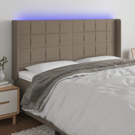 Cabecero con LED de tela gris taupe 183x16x118/128 cm de vidaXL, Cabeceros y pies de cama - Ref: Foro24-3124066, Precio: 139,...