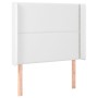 Headboard with LED white synthetic leather 103x16x118/128 cm by vidaXL, Headboards and footboards - Ref: Foro24-3123993, Pric...