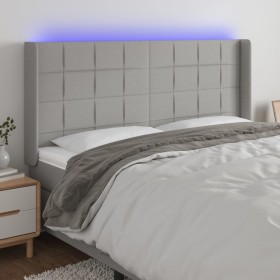 Cabecero con LED de tela gris claro 163x16x118/128 cm de vidaXL, Cabeceros y pies de cama - Ref: Foro24-3124054, Precio: 131,...