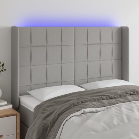 Cabecero con LED de tela gris claro 147x16x118/128 cm de vidaXL, Cabeceros y pies de cama - Ref: Foro24-3124046, Precio: 131,...