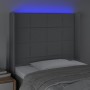 Hellgraues Stoffkopfteil mit LED 93x16x118/128 cm von vidaXL, Kopf- und Fußteile - Ref: Foro24-3124030, Preis: 82,16 €, Rabat...