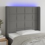 Dark gray fabric headboard with LED 83x16x118/128 cm by vidaXL, Headboards and footboards - Ref: Foro24-3124023, Price: 88,12...