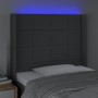 Cabecero con LED de tela gris oscuro 83x16x118/128 cm de vidaXL, Cabeceros y pies de cama - Ref: Foro24-3124023, Precio: 88,1...