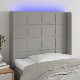 Light gray fabric headboard with LED 103x16x118/128 cm by vidaXL, Headboards and footboards - Ref: Foro24-3124038, Price: 84,...