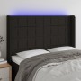 Kopfteil aus schwarzem Stoff mit LED 147x16x118/128 cm von vidaXL, Kopf- und Fußteile - Ref: Foro24-3124048, Preis: 127,99 €,...