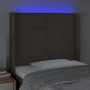 Headboard with LED in taupe gray fabric 103x16x118/128 cm by vidaXL, Headboards and footboards - Ref: Foro24-3124042, Price: ...