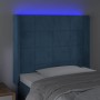 Cabecero con LED de terciopelo azul oscuro 103x16x118/128 cm de vidaXL, Cabeceros y pies de cama - Ref: Foro24-3124094, Preci...