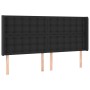 Headboard with LED black synthetic leather 163x16x118/128 cm by vidaXL, Headboards and footboards - Ref: Foro24-3124144, Pric...