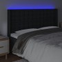 Cabecero con LED cuero sintético negro 163x16x118/128 cm de vidaXL, Cabeceros y pies de cama - Ref: Foro24-3124144, Precio: 1...