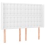 Headboard with LED white synthetic leather 147x16x118/128 cm by vidaXL, Headboards and footboards - Ref: Foro24-3124139, Pric...