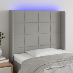 Light gray fabric headboard with LED 83x16x118/128 cm by vidaXL, Headboards and footboards - Ref: Foro24-3124022, Price: 77,4...