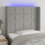 Cabecero con LED de tela gris claro 83x16x118/128 cm de vidaXL, Cabeceros y pies de cama - Ref: Foro24-3124022, Precio: 80,33...