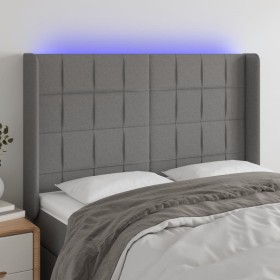 Dark gray fabric headboard with LED 147x16x118/128 cm by vidaXL, Headboards and footboards - Ref: Foro24-3124047, Price: 126,...