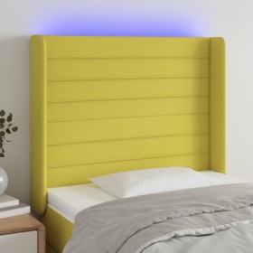 Cabecero con LED de tela verde 83x16x118/128 cm de vidaXL, Cabeceros y pies de cama - Ref: Foro24-3124169, Precio: 75,99 €, D...