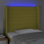 Headboard with LED in green fabric 93x16x118/128 cm by vidaXL, Headboards and footboards - Ref: Foro24-3124177, Price: 80,91 ...