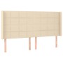 Cream fabric headboard with LED 183x16x118/128 cm by vidaXL, Headboards and footboards - Ref: Foro24-3124067, Price: 141,80 €...