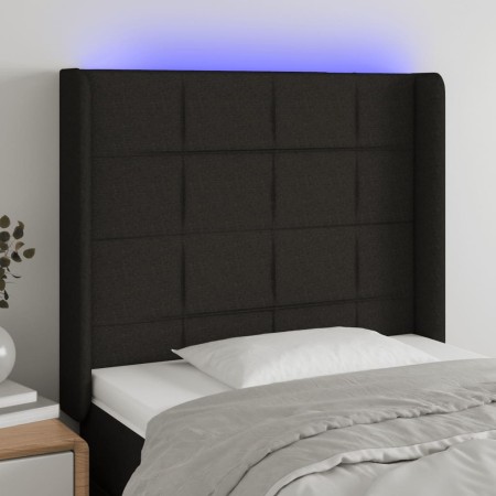 Kopfteil aus schwarzem Stoff mit LED 93x16x118/128 cm von vidaXL, Kopf- und Fußteile - Ref: Foro24-3124032, Preis: 82,75 €, R...