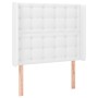 Cabecero con LED cuero sintético blanco 93x16x118/128 cm de vidaXL, Cabeceros y pies de cama - Ref: Foro24-3124127, Precio: 8...