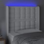 Cabecero con LED cuero sintético blanco 93x16x118/128 cm de vidaXL, Cabeceros y pies de cama - Ref: Foro24-3124127, Precio: 8...