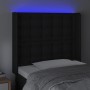 Cabecero con LED cuero sintético negro 103x16x118/128 cm de vidaXL, Cabeceros y pies de cama - Ref: Foro24-3124132, Precio: 7...