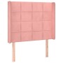 Pink velvet headboard with LED 93x16x118/128 cm by vidaXL, Headboards and footboards - Ref: Foro24-3124089, Price: 84,53 €, D...