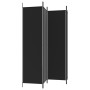 Biombo divisor de 4 paneles de tela negro 200x200 cm de vidaXL, Divisores de ambientes - Ref: Foro24-350185, Precio: 37,15 €,...